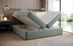 Boxspringbett Lux in Strukturstoff mit Stauraum