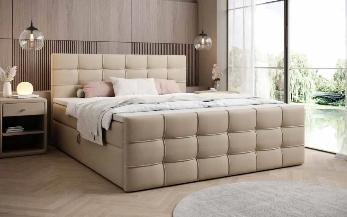 Boxspringbett Luxor Kunstleder mit Stauraum