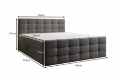 Boxspringbett Luxor Stoff mit Stauraum