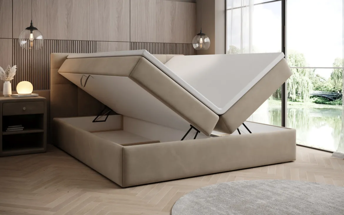 Boxspringbett Lux Samt mit Stauraum