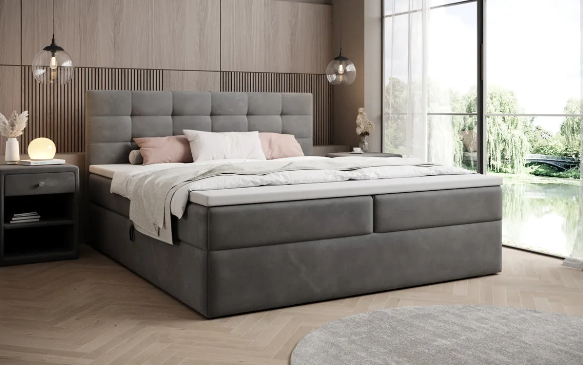Boxspringbett Lux Samt mit Stauraum