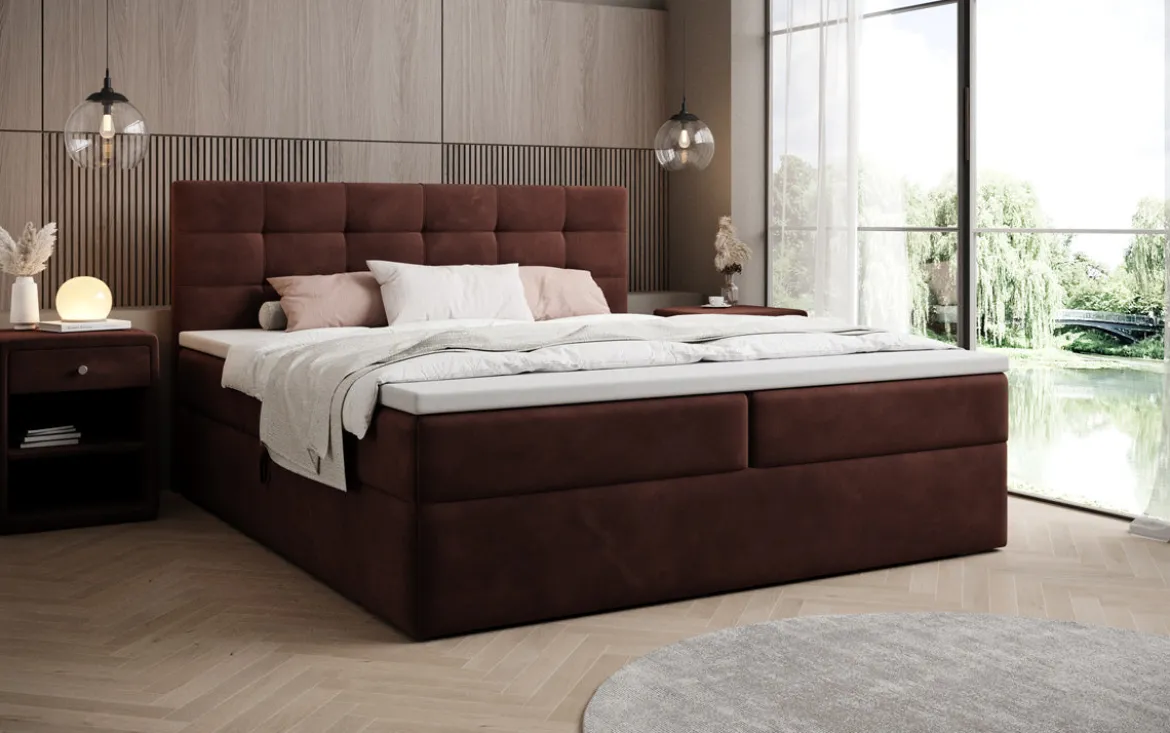Boxspringbett Lux Samt mit Stauraum