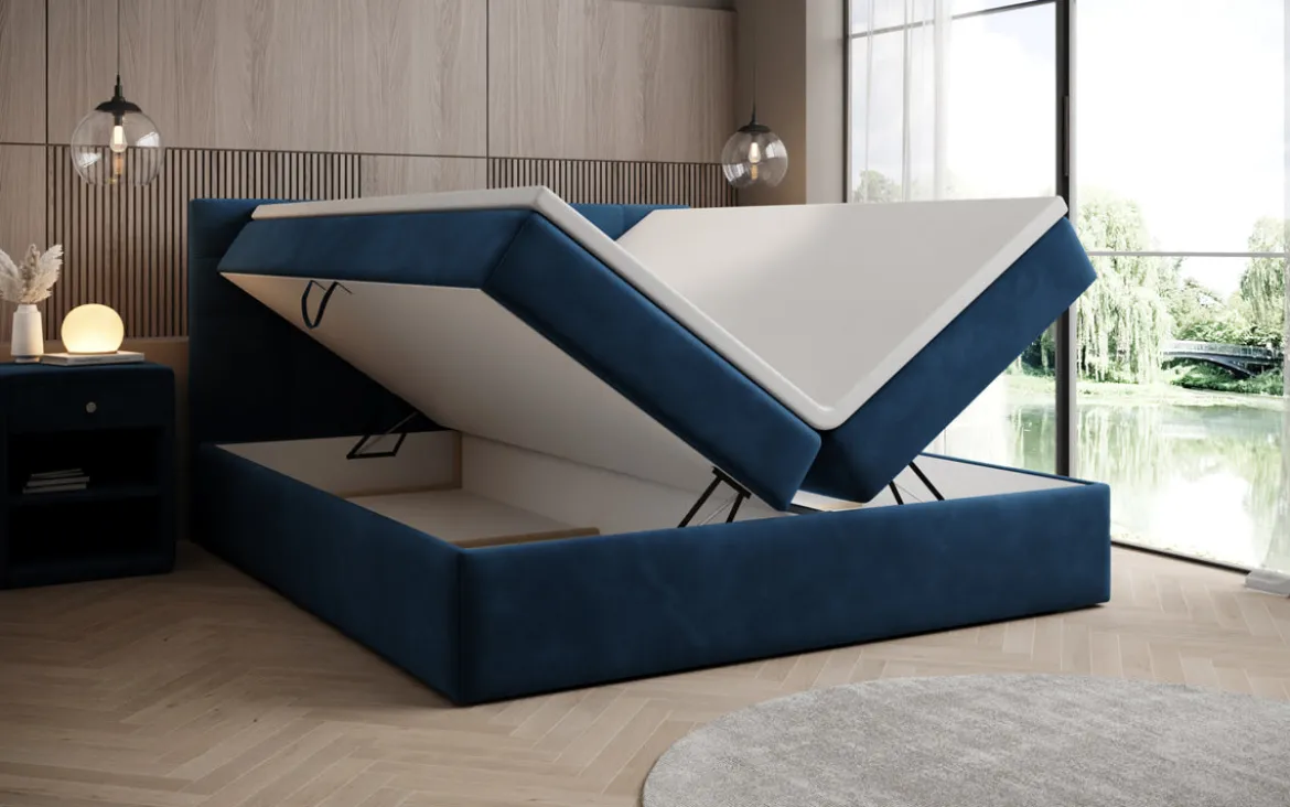 Boxspringbett Lux Samt mit Stauraum