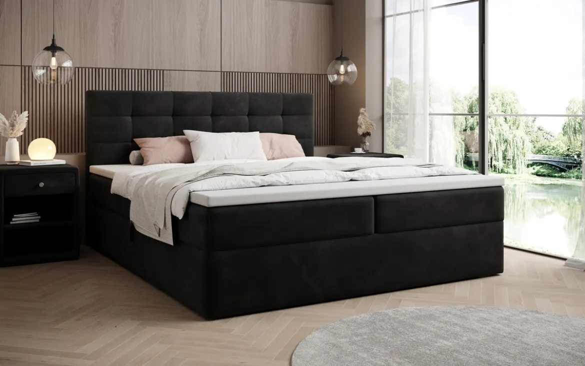 Boxspringbett Lux Samt mit Stauraum