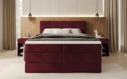 Boxspringbett Mareno mit Stauraum in Samt