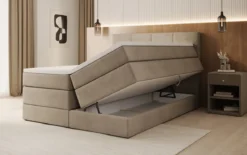 Boxspringbett Mareno mit Stauraum in Samt