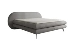 Boxspringbett Marisol mit ovalem Headboard in Bouclé