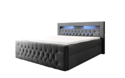 Boxspringbett Menzogna Bouclé mit LED und Stauraum (2 Schubladen)