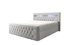 Boxspringbett Menzogna Bouclé mit LED und Stauraum (2 Schubladen)
