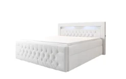 Boxspringbett Menzogna Bouclé mit LED und Stauraum (2 Schubladen)