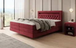 Boxspringbett Menzogna mit Schwebeoptik und LED in Samt