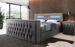 Boxspringbett Menzogna mit TV Lift, USB und Stauraum (2 Schubladen)