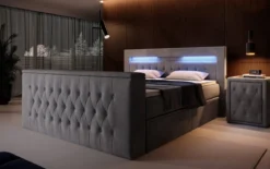 Boxspringbett Menzogna mit TV Lift, USB und Stauraum (2 Schubladen)