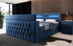 Boxspringbett Menzogna mit TV Lift, USB und Stauraum (2 Schubladen)