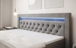 Boxspringbett Menzogna Samt mit LED und Stauraum (2 Schubladen)