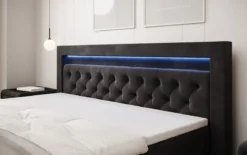 Boxspringbett Menzogna Samt mit LED und Stauraum (2 Schubladen)