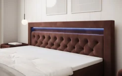 Boxspringbett Menzogna Samt mit LED und Stauraum (2 Schubladen)