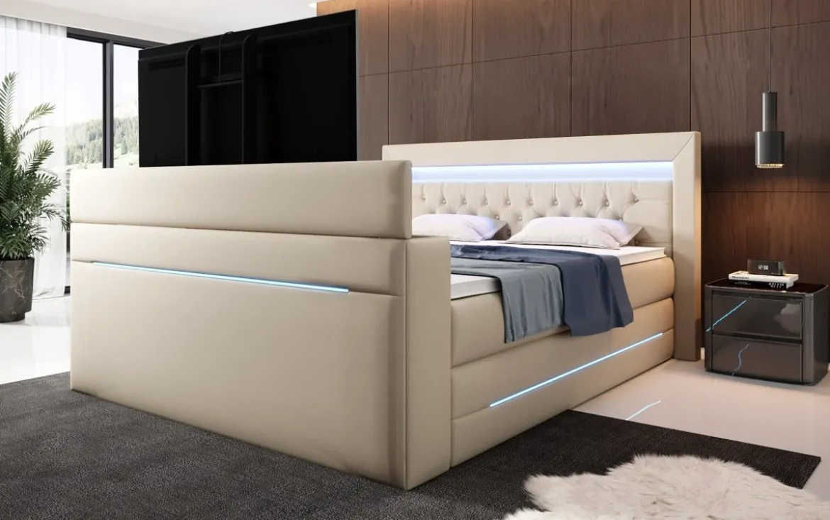 Boxspringbett Merkur mit TV Lift und RGB