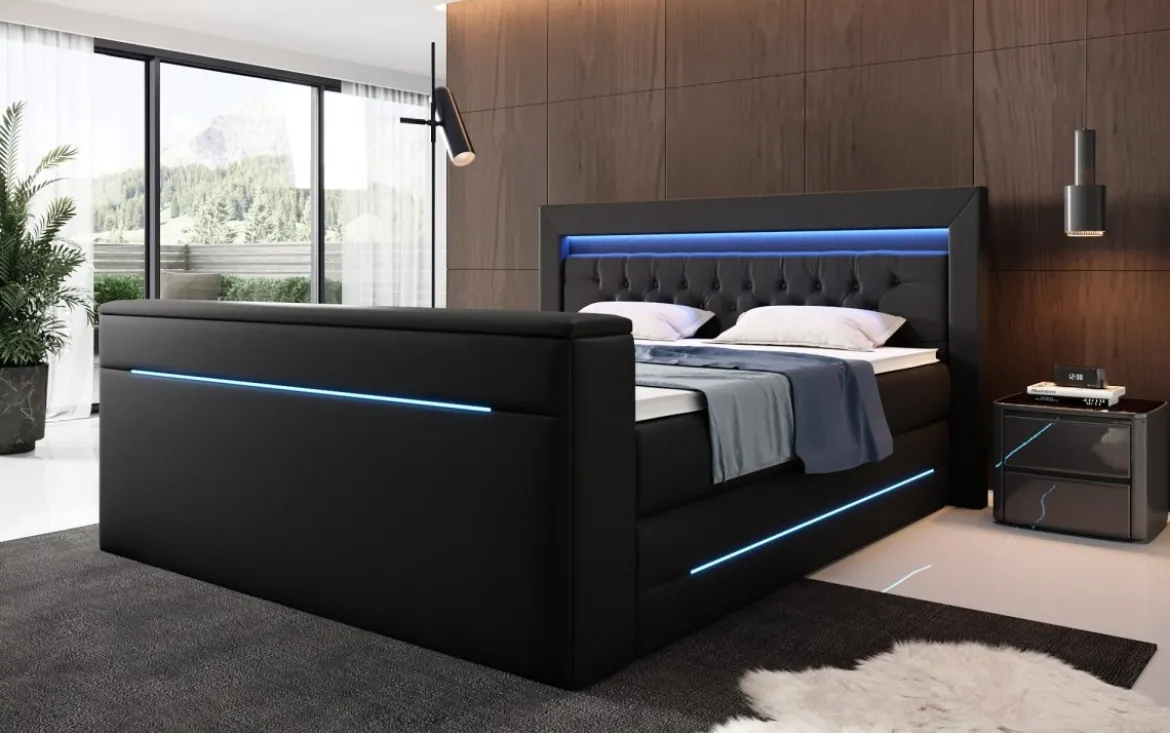 Boxspringbett Merkur mit TV Lift und RGB