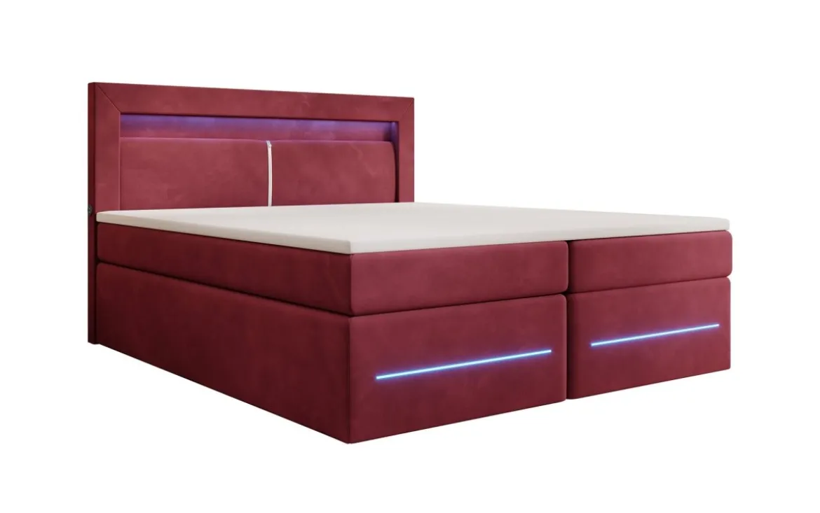 Boxspringbett Minera mit LED, USB und Stauraum