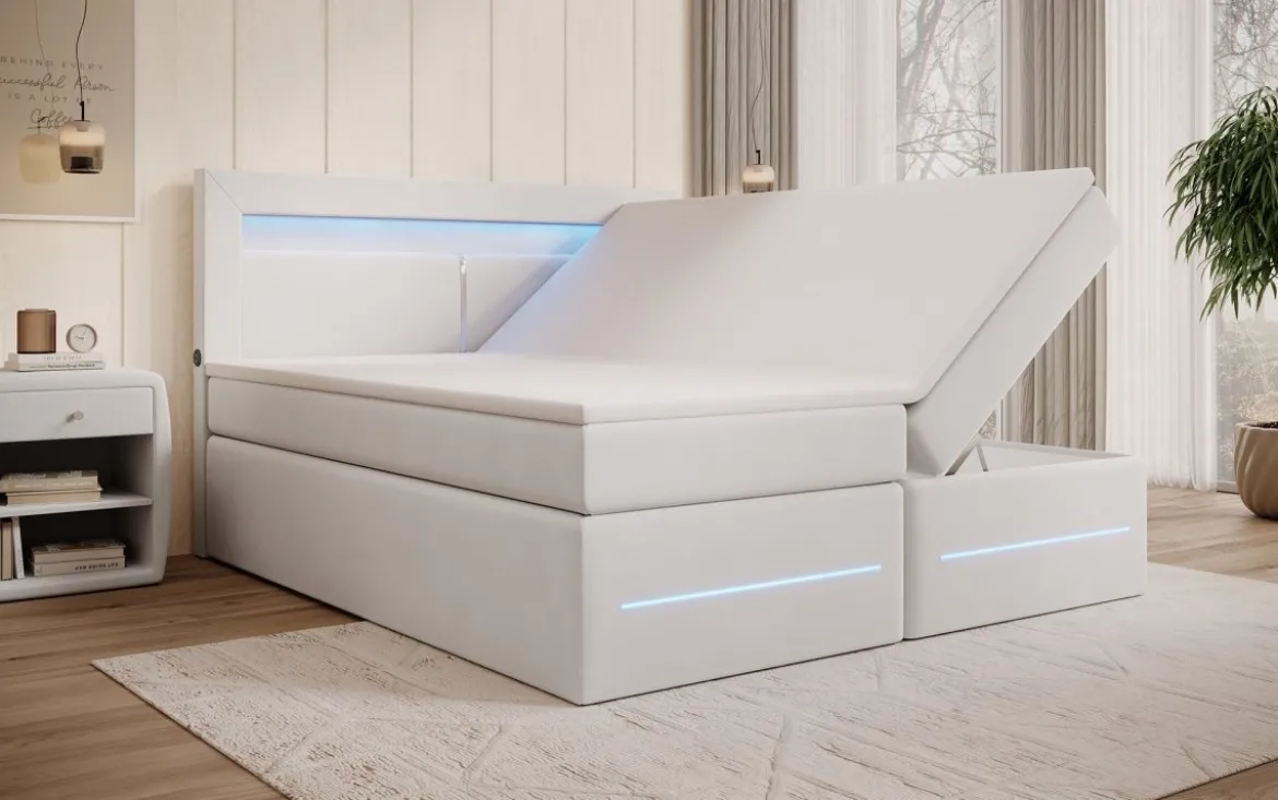 Boxspringbett Minera mit LED, USB und Stauraum