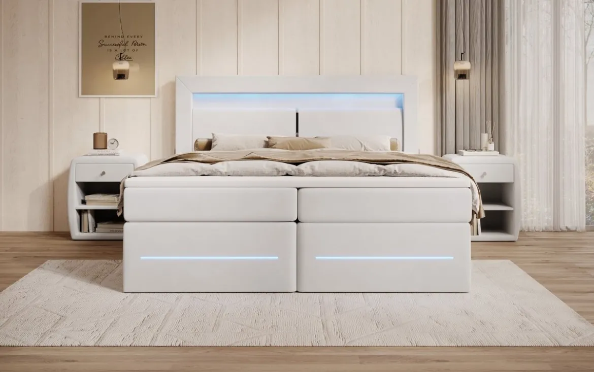 Boxspringbett Minera mit LED, USB und Stauraum