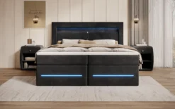 Boxspringbett Minera mit LED, USB und Stauraum