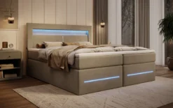 Boxspringbett Minera mit LED, USB und Stauraum