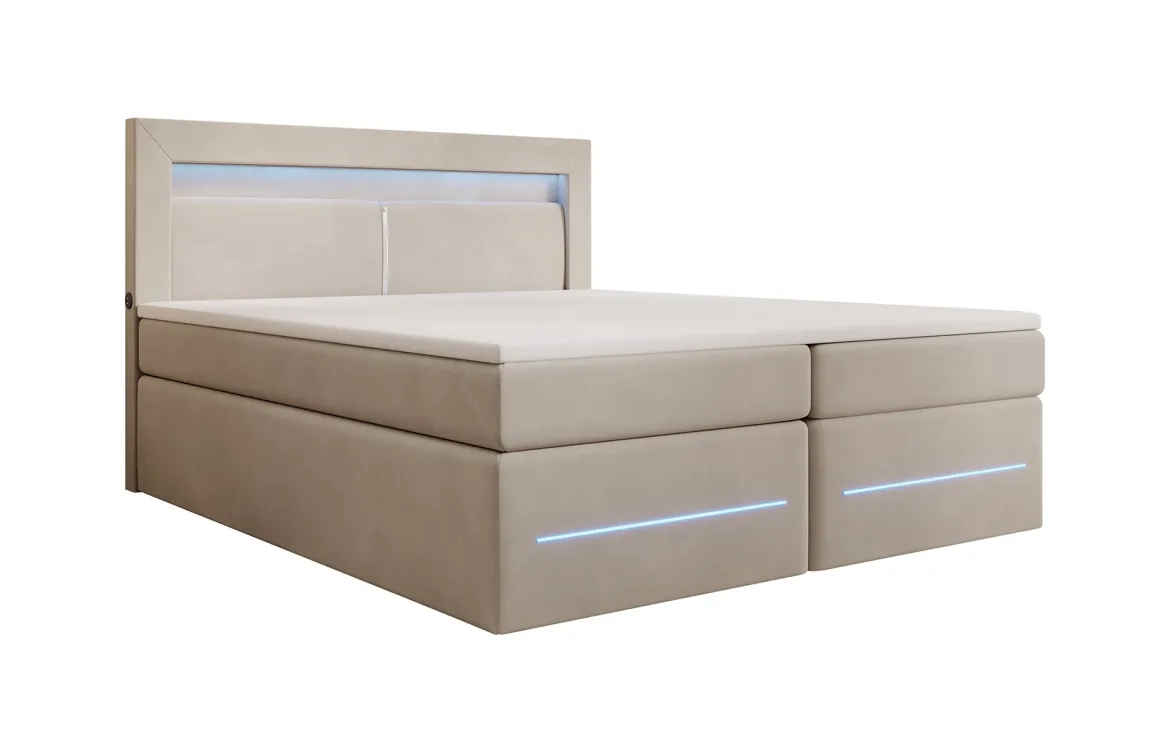 Boxspringbett Minera mit LED, USB und Stauraum