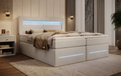 Boxspringbett Minera mit LED, USB und Stauraum