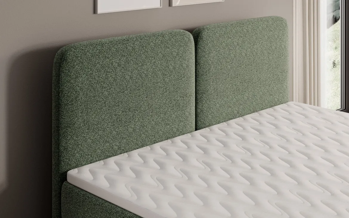 Boxspringbett Mira in Strukturstoff mit Stauraum