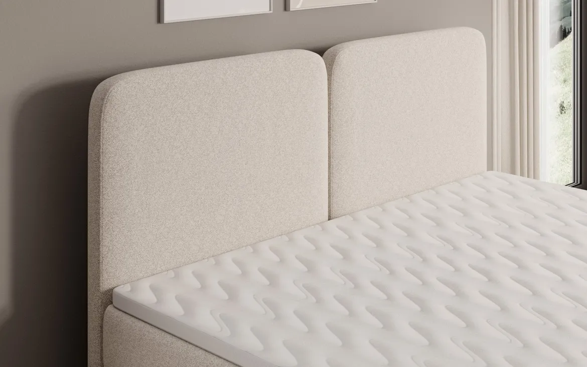Boxspringbett Mira in Strukturstoff mit Stauraum