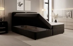 Boxspringbett Mira in Strukturstoff mit Stauraum