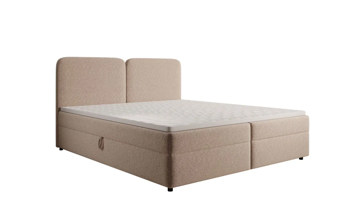 Boxspringbett Mira in Strukturstoff mit Stauraum