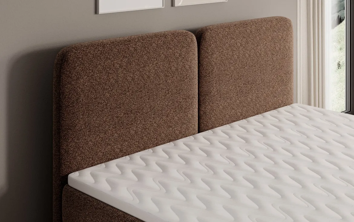 Boxspringbett Mira in Strukturstoff mit Stauraum
