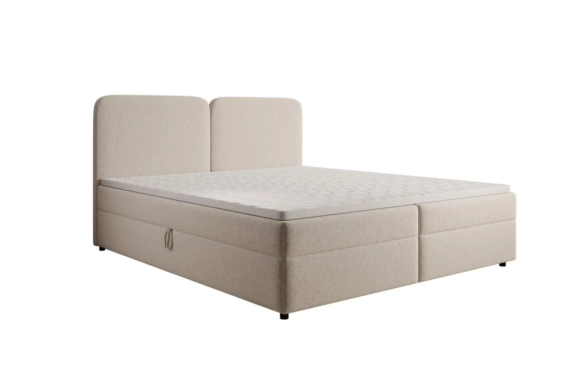 Boxspringbett Mira in Strukturstoff mit Stauraum