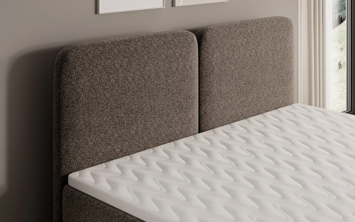 Boxspringbett Mira in Strukturstoff mit Stauraum