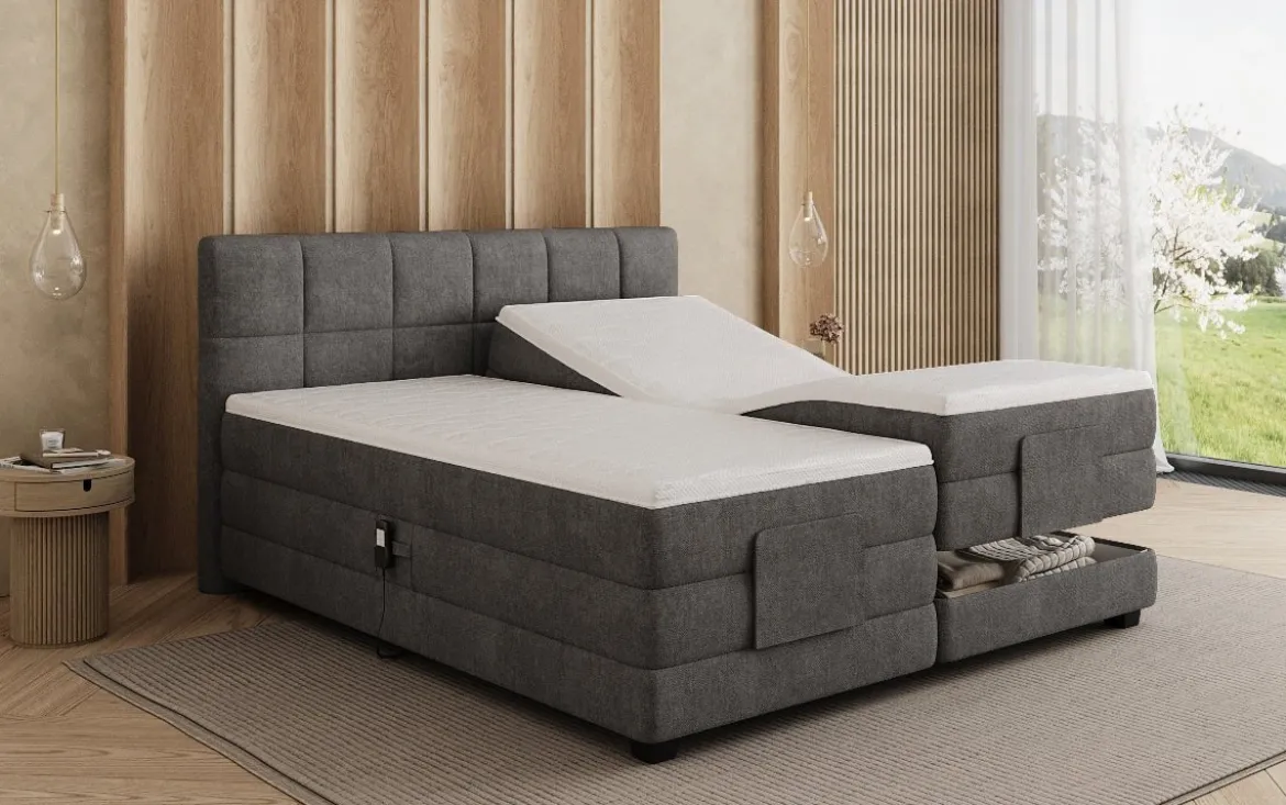 Boxspringbett Monaco - elektrisch verstellbar in Stoff