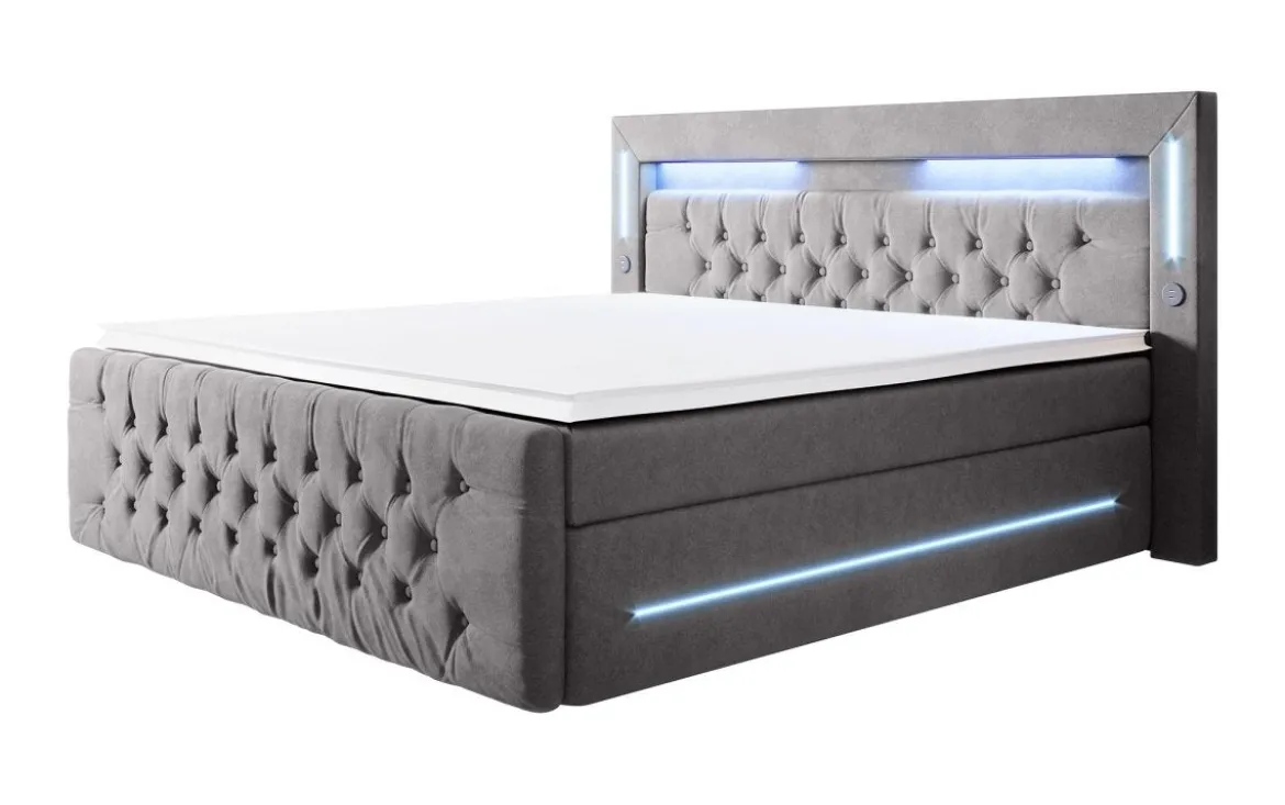 Boxspringbett Moonlight mit LED, USB und Stauraum
