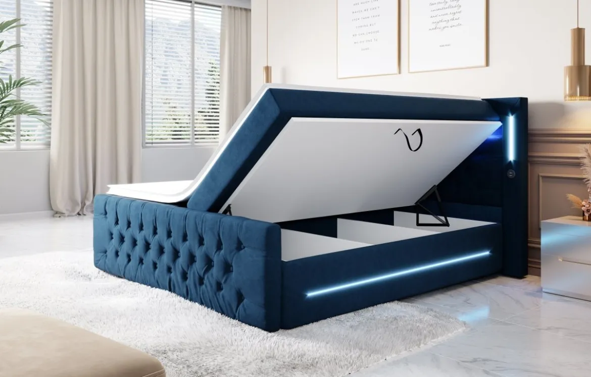 Boxspringbett Moonlight mit LED, USB und Stauraum