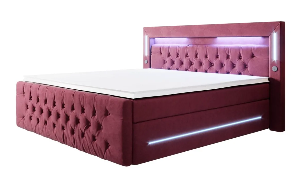 Boxspringbett Moonlight mit LED, USB und Stauraum