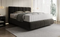 Boxspringbett Nala in Strukturstoff mit Schwebeoptik