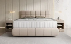Boxspringbett Nala in Strukturstoff mit Schwebeoptik