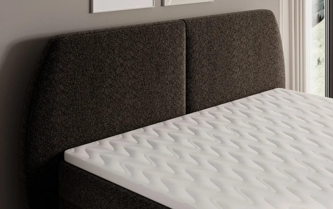 Boxspringbett Nara in Strukturstoff mit Stauraum