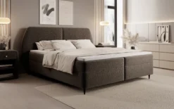 Boxspringbett Nara in Strukturstoff mit Stauraum