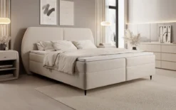 Boxspringbett Nara in Strukturstoff mit Stauraum