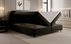 Boxspringbett Nara in Strukturstoff mit Stauraum
