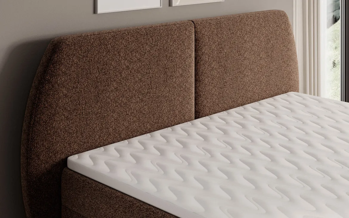 Boxspringbett Nara in Strukturstoff mit Stauraum