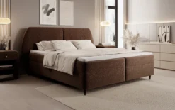 Boxspringbett Nara in Strukturstoff mit Stauraum