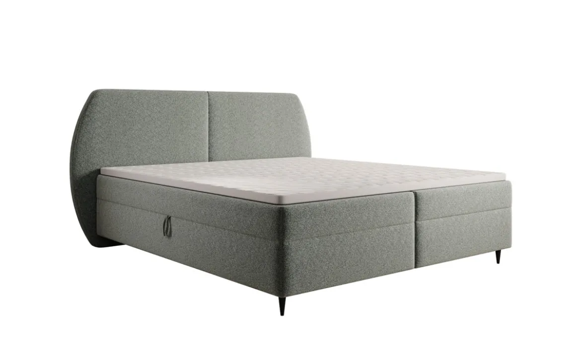 Boxspringbett Nara in Strukturstoff mit Stauraum